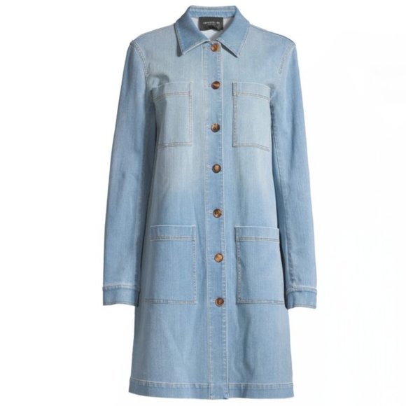 Lafayette 148 New York Jackets & Blazers - Lafayette 148 New York Corinthia Prestige Mid-Length Denim Jacket - Size Small